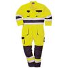 Nantes Hi-Vis Contrast Work Coverall, TX55, Yellow/Navy, Size L